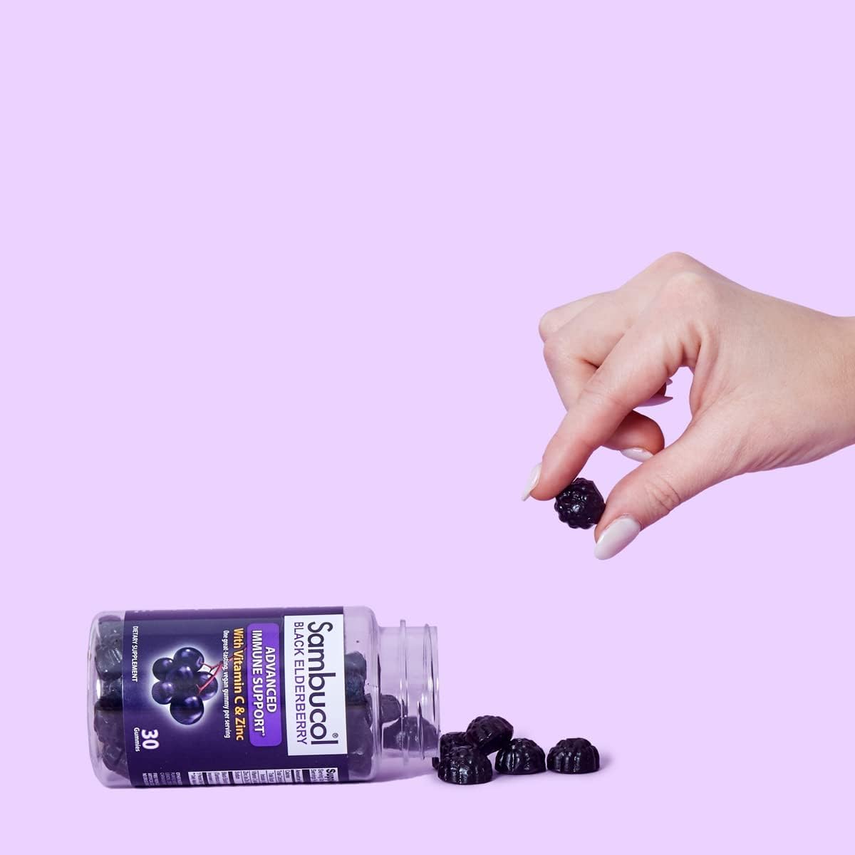 Sambucol Black Elderberry Gummies - Elderberry with Zinc and Vitamin C for Adults, Sambucus Elderberry Gummies, Immune Support Gummies - 30 Count - Concordia Style Boutique