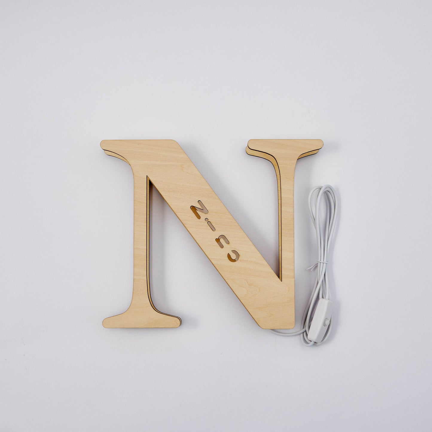 Personalised Wooden Letter Lamp Custom Name Alphabet Night Lights - 19 CM - Concordia Style Boutique