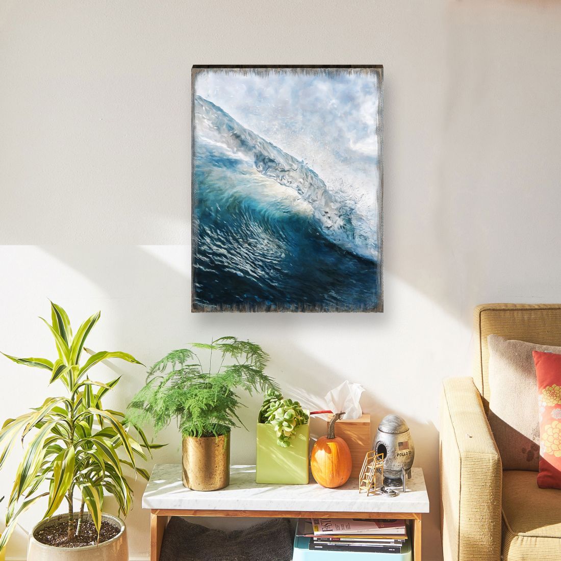 Ocean Wave Art Wooden Wall Art by Nature Wonders - Nature Wildlife Decor - 95396B