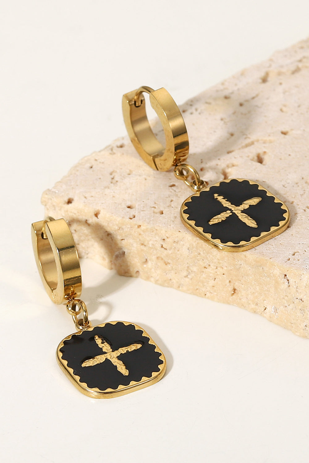 Plus Sign Square Shape Drop Earrings - Concordia Style Boutique