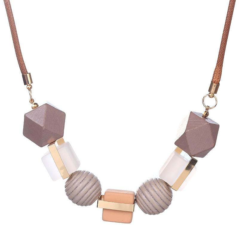 Colored wood pendant necklace - Concordia Style Boutique