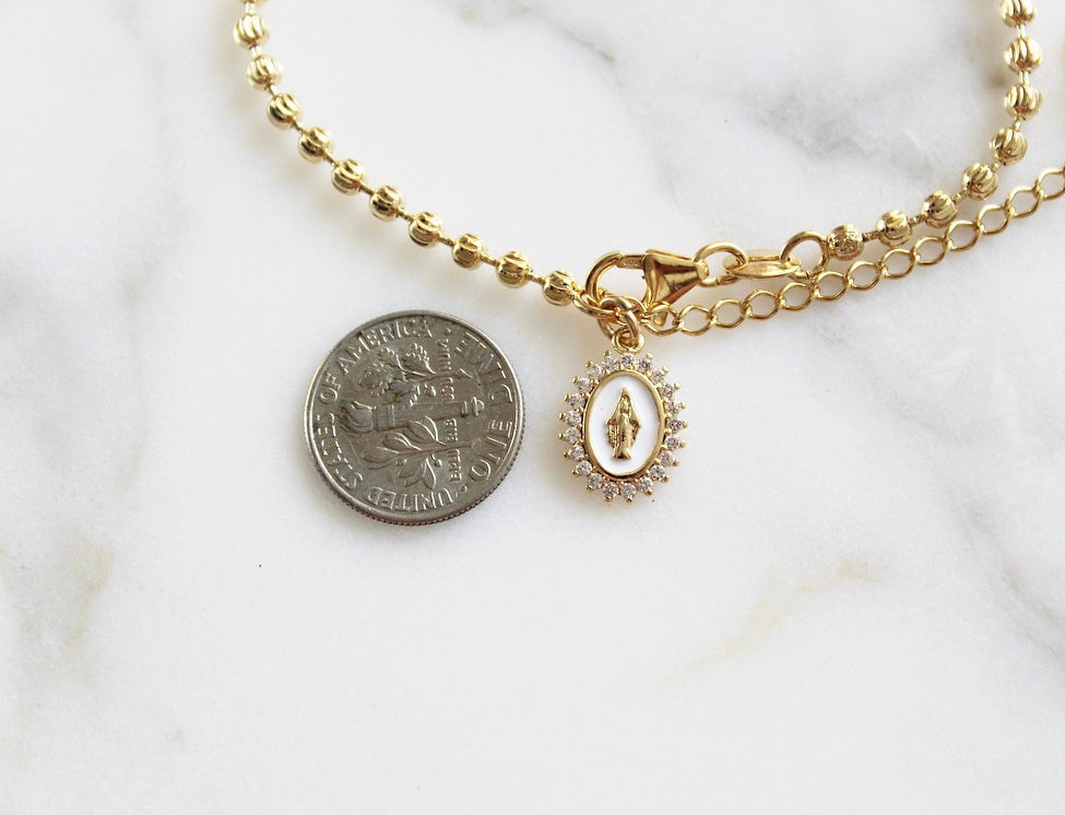 Mother Mary Bracelet in White