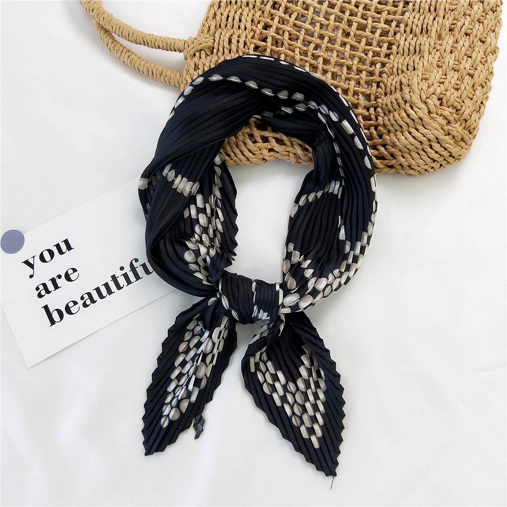 Desert Travel Pleated Small Square Towel - Silk Scarf French Scarf - Concordia Style Boutique