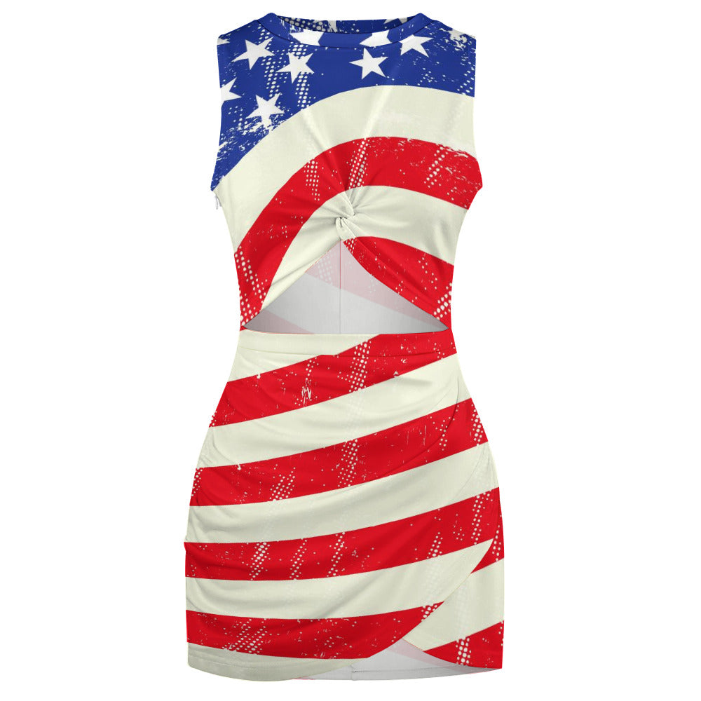 Navel-Baring Cross-Fit Hip Skirt - "Americana" - Premium Cross-Fit Hip Skirt from Concordia Style Boutique - Just $29.28! Shop now at Concordia Style Boutique
