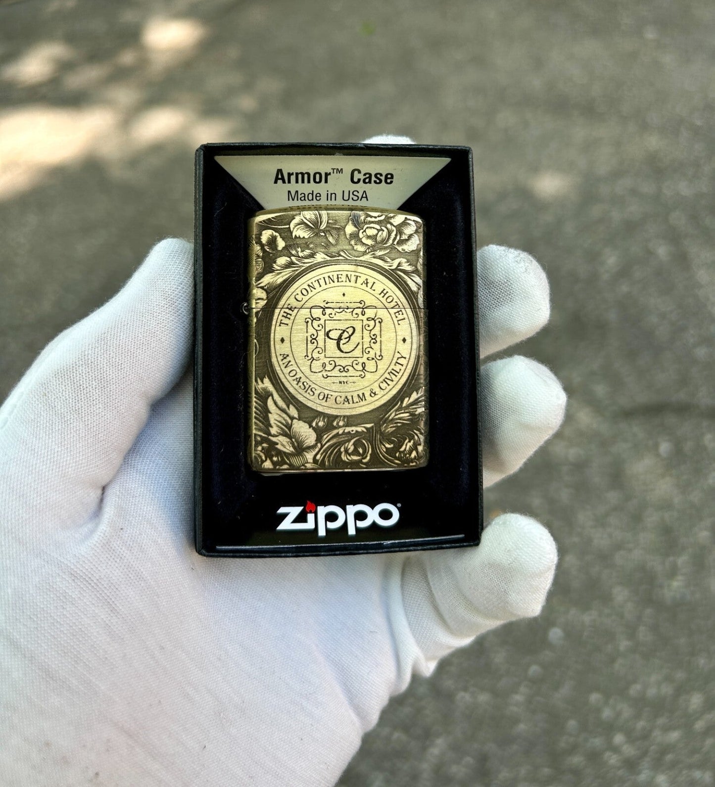 John Wick The Continental Custom Zippo Lighter | Brass Armor Zippo | Made In USA