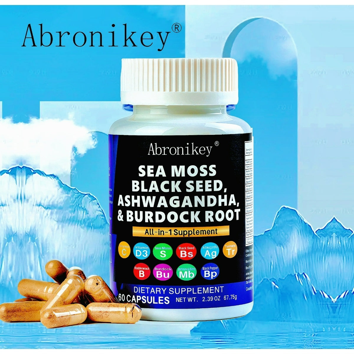 Abronikey Sea Moss 60 Capsules for Immune Support & Digestive Health - Concordia Style Boutique