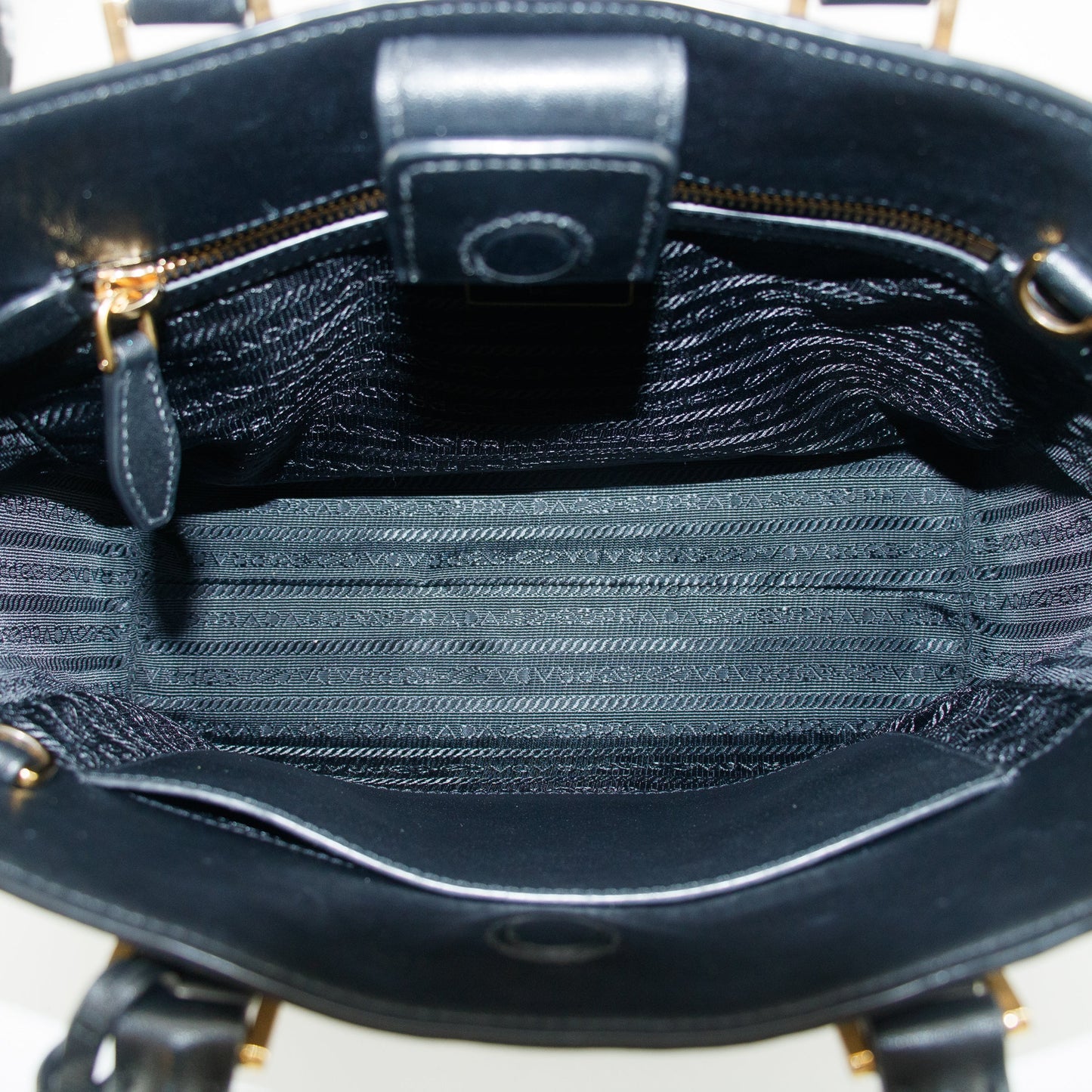 Prada Saffiano Leather Grey/Black Top Handle Tote #5808