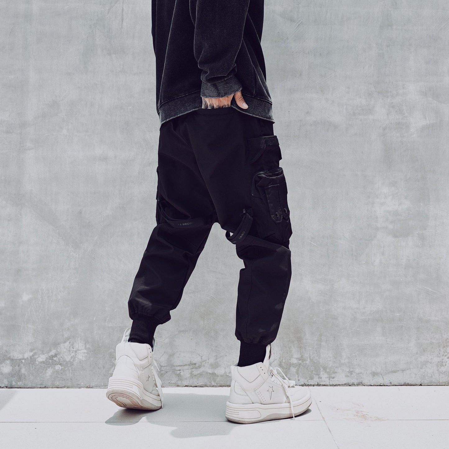 IBP440 Matte Black Paratrooper Joggers - Concordia Style Boutique