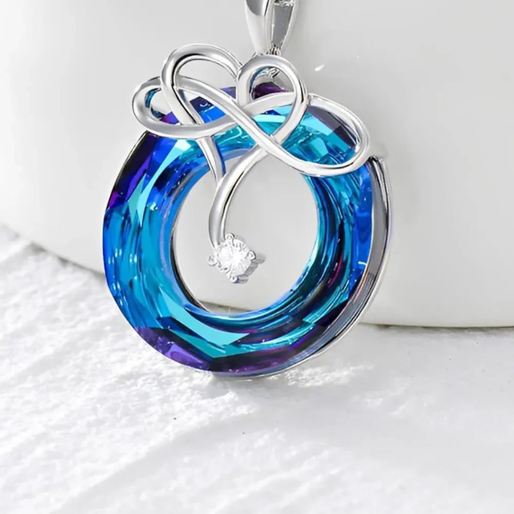 925 Sterling Silver Natural Crystal Pendant Necklace - Concordia Style Boutique