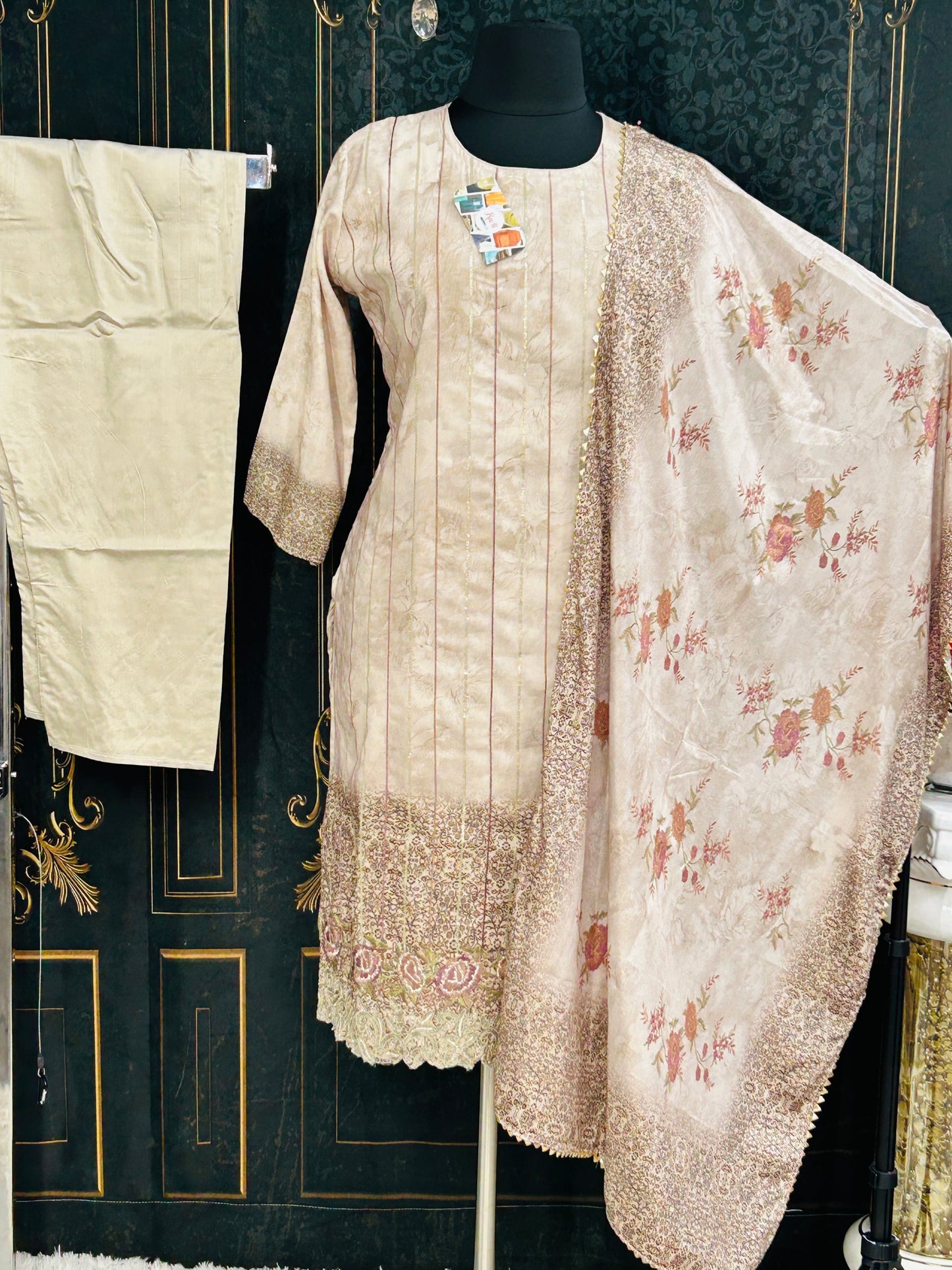 Chiffon silk salwar suit | plus size suit