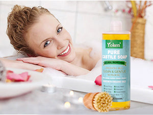 Yoken EWG Verified Castile Soap Liquid Unscented 33.8 fl oz Pure Castile Liquid Soap Made With Organic Oil, Clean & Gentle, Natural Castor Oil Soap for Body Wash, Hand, Dishes, Laundry, No Fragrance - Concordia Style Boutique