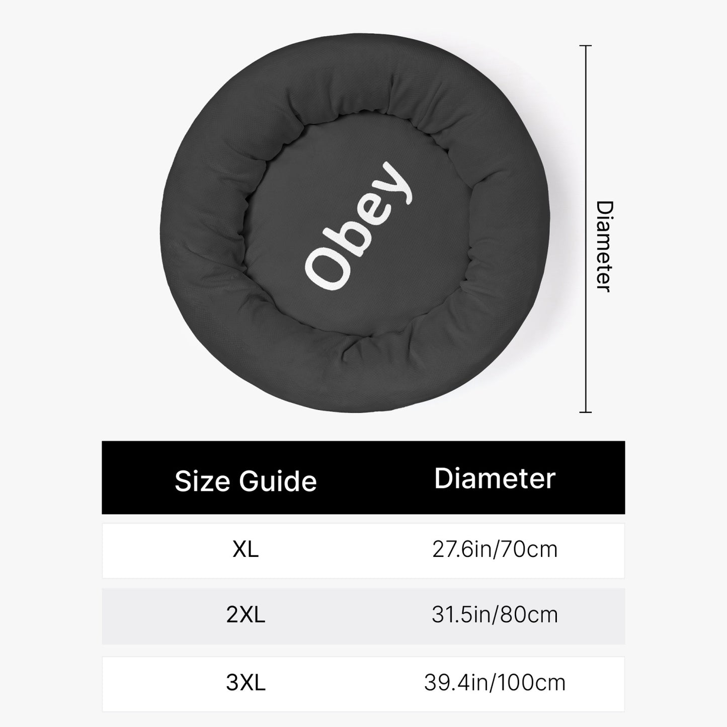 Obey - Round Small Size Pet Bed - Concordia Style Boutique