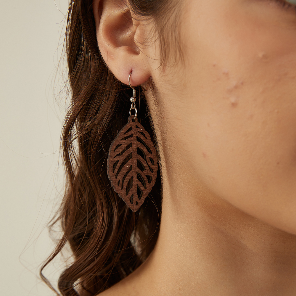 WOODEN STATEMENT EARRINGS (PAIR) - Concordia Style Boutique