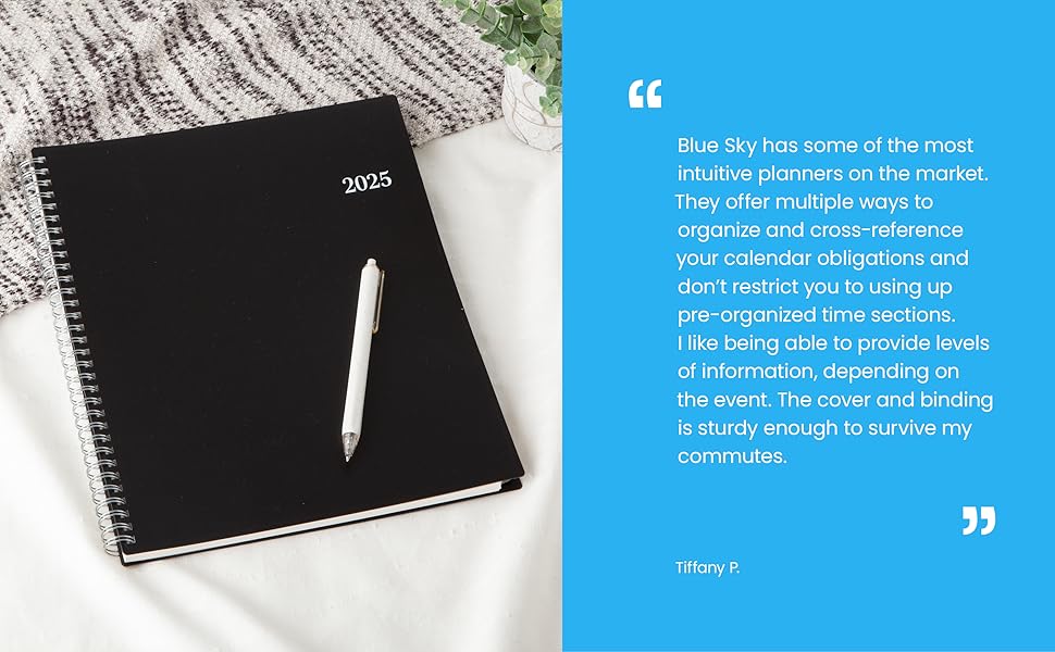 Blue Sky 2025 Weekly and Monthly Planner Calendar, January - December, 8.5" x 11", Flexible Cover, Laminated Tabs, Wirebound, Storage Pocket, Enterprise - Premium Planners from Concordia Style Boutique - Just $17.93! Shop now at Concordia Style Boutique
