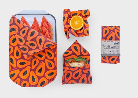 Beeswax Food Wrap - Purple Papaya Print - Concordia Style Boutique