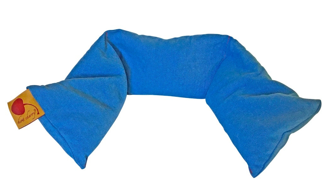 Hot Cherry Neck Wrap in Blue Denim