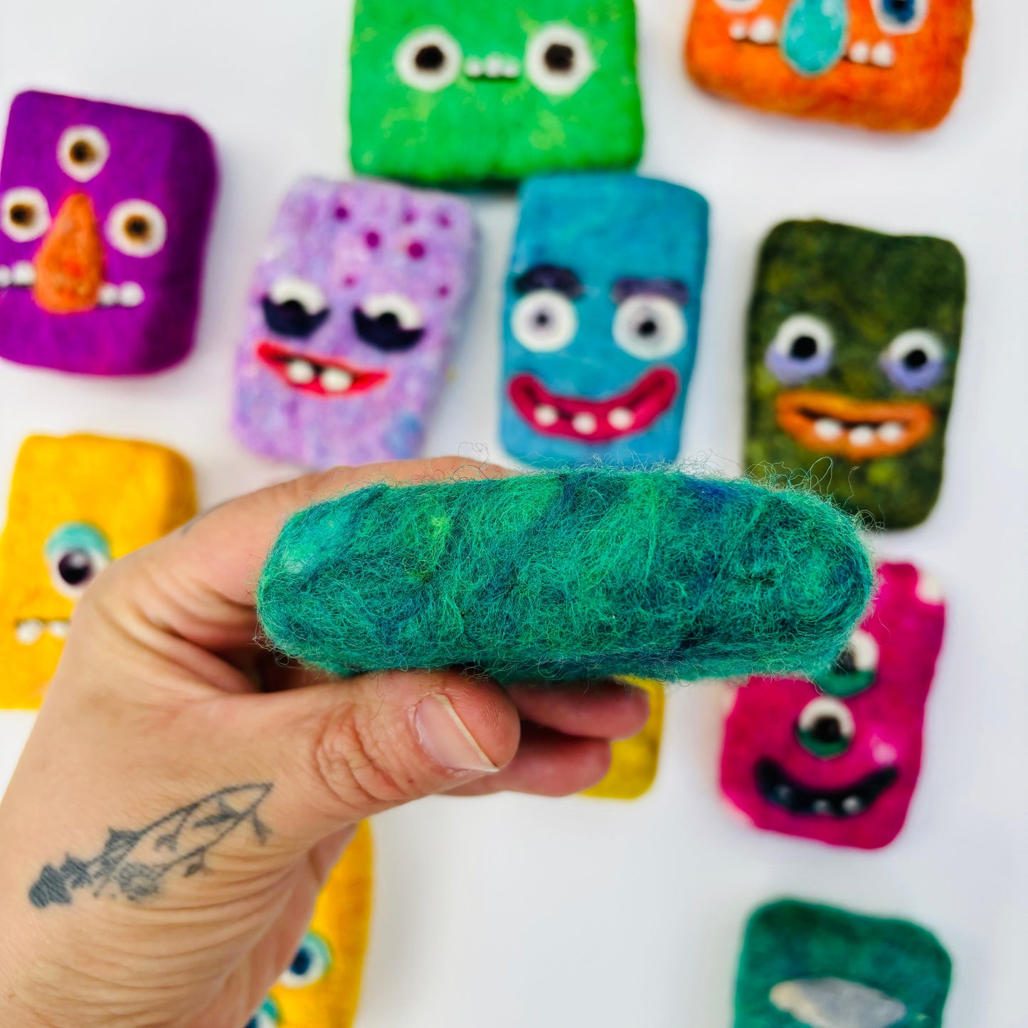 Mini Wool Felted Soaps – Organic 2oz Monster Soap with Fun Stories