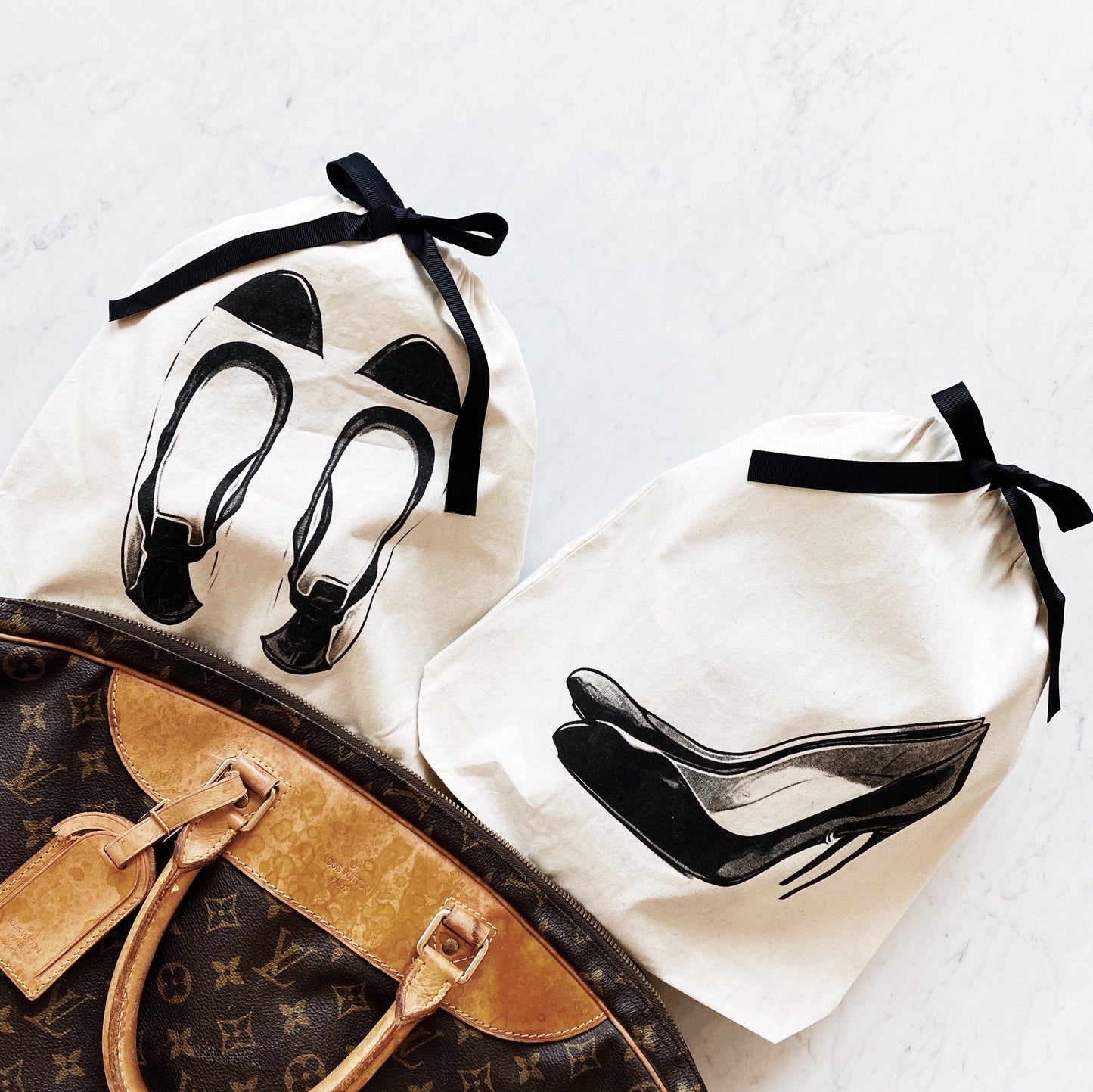 Ballet Flats Shoe Bag, Cream - Concordia Style Boutique