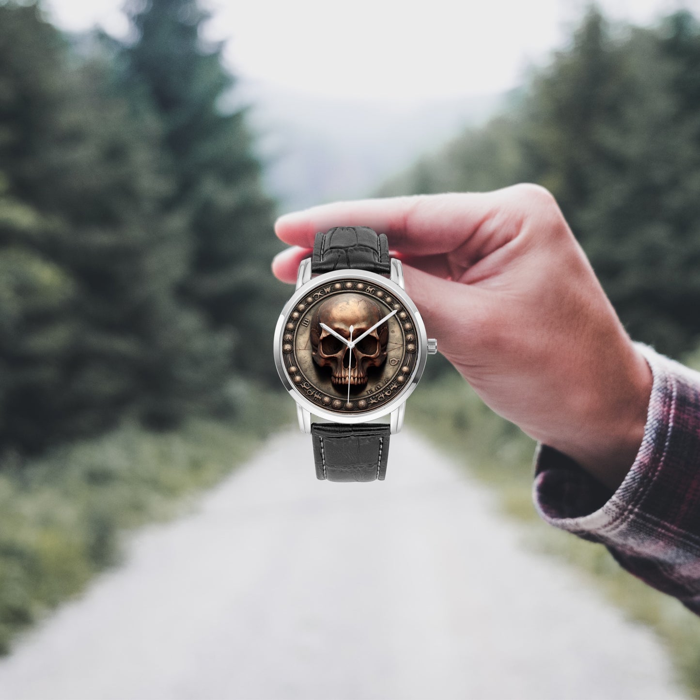Wide Type Quartz Watch - "Memento Mori" - Unisex - Premium Leather Strap Watches from Concordia Style Boutique - Just $26.50! Shop now at Concordia Style Boutique