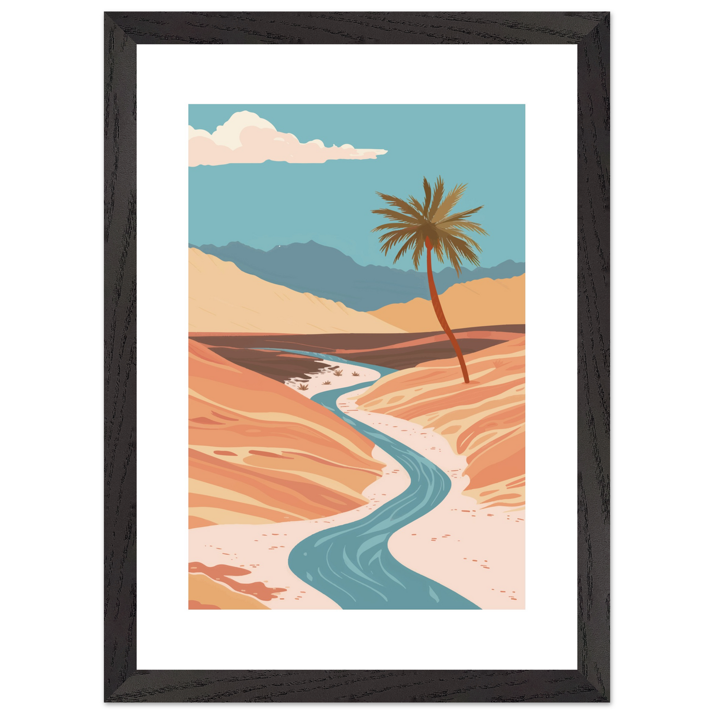 Water's Serenity in the Sands Framed Art