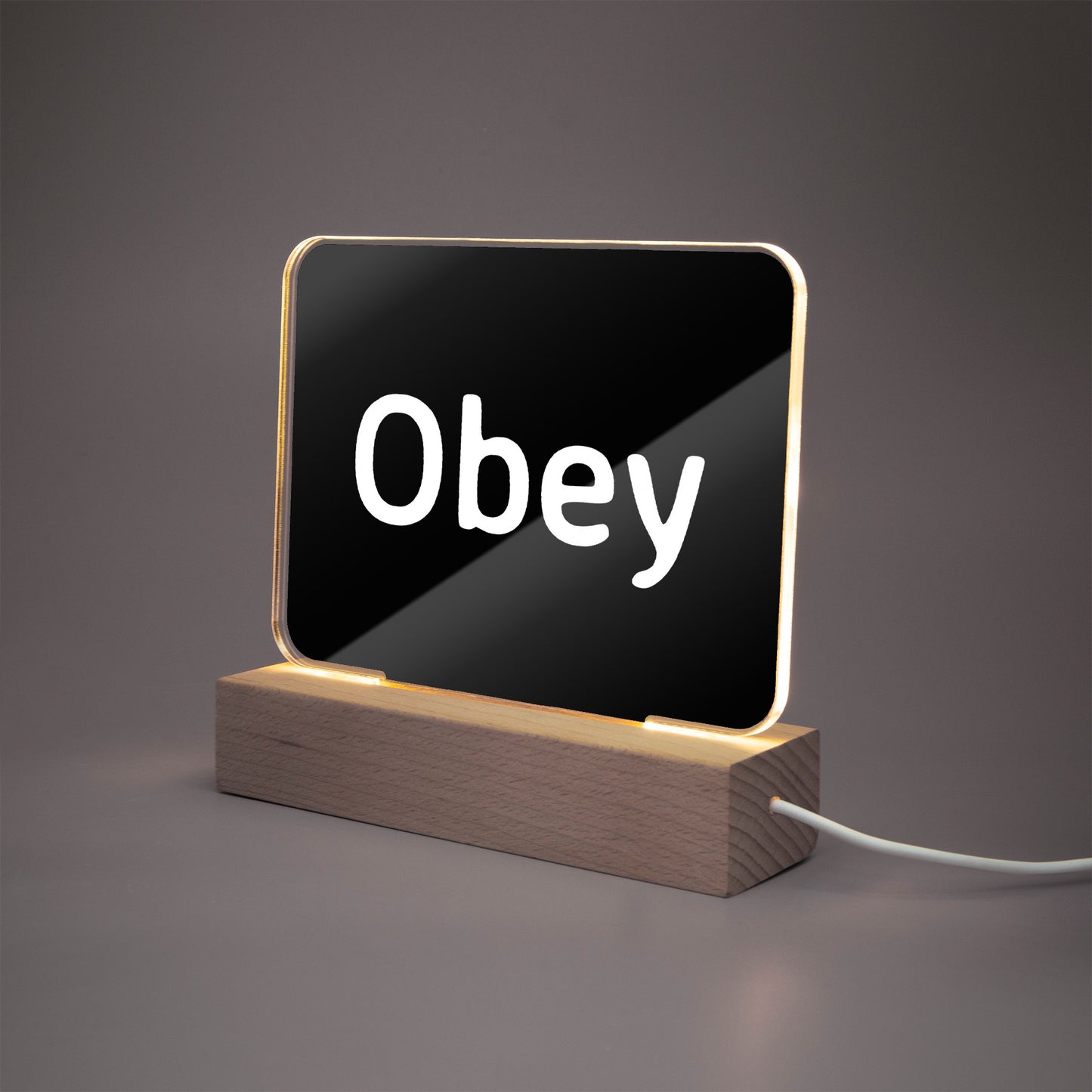 Acrylic Plaque with Stand - "Obey" - Premium Acrylic Plaque from Concordia Style Boutique - Just $12.75! Shop now at Concordia Style Boutique