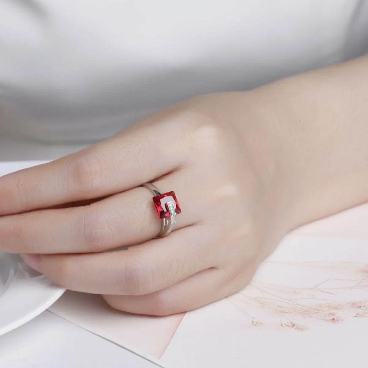 925 Sterling Silver Inlaid Zircon Ring - Concordia Style Boutique