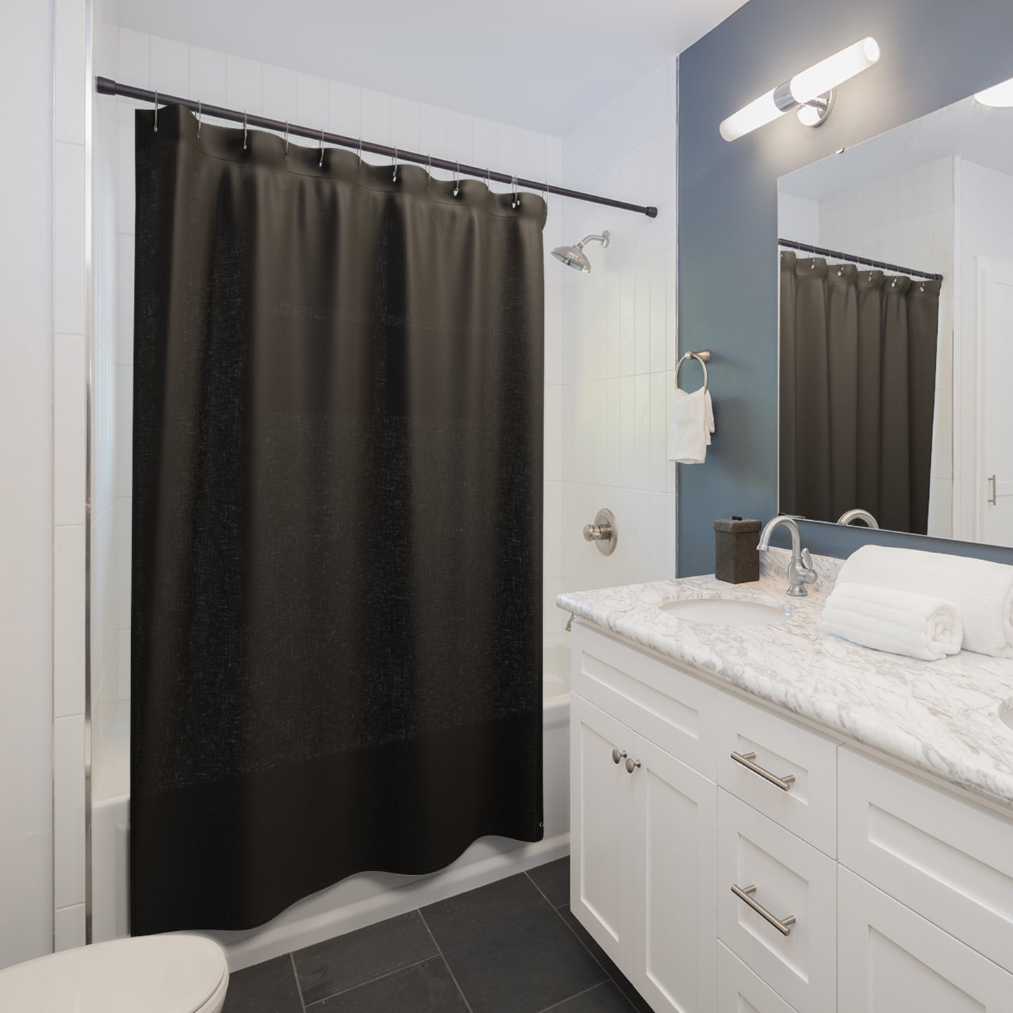 Elegant Black Shower Curtain for a Modern Bathroom Decor - Concordia Style Boutique