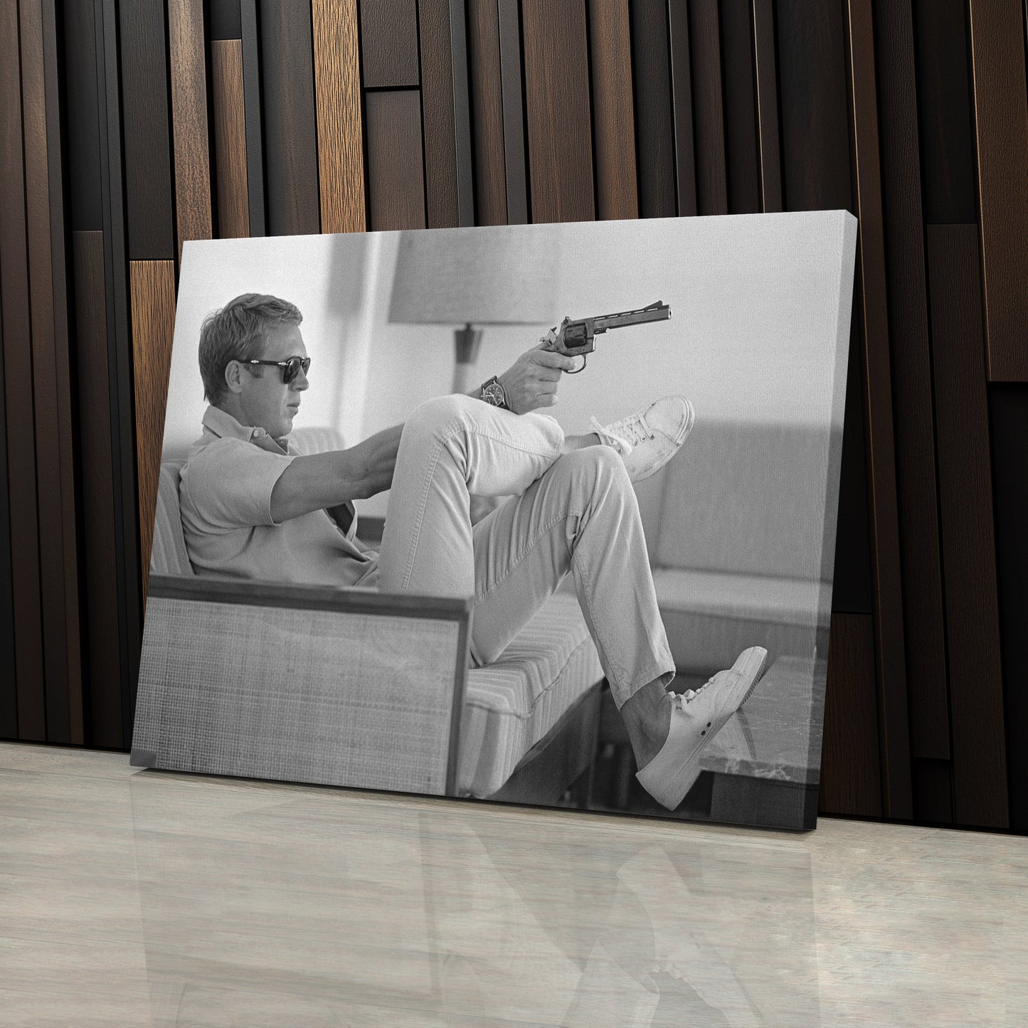 Steve McQueen's Revolver Canvas Art - Classic Movie Wall Decor Print