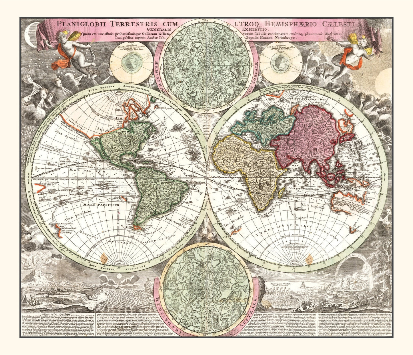 Vintage World Map 1716