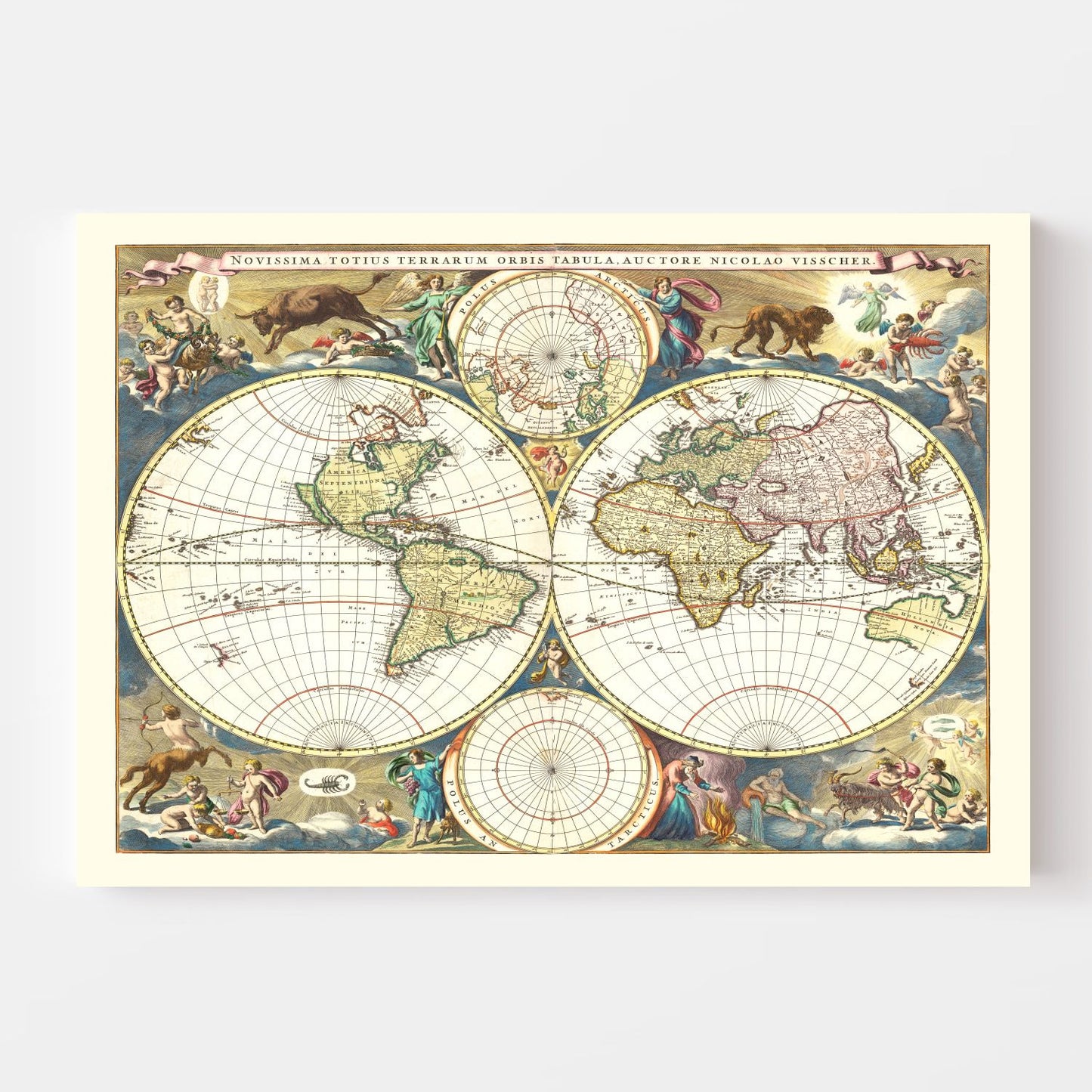 Vintage World Map 1690