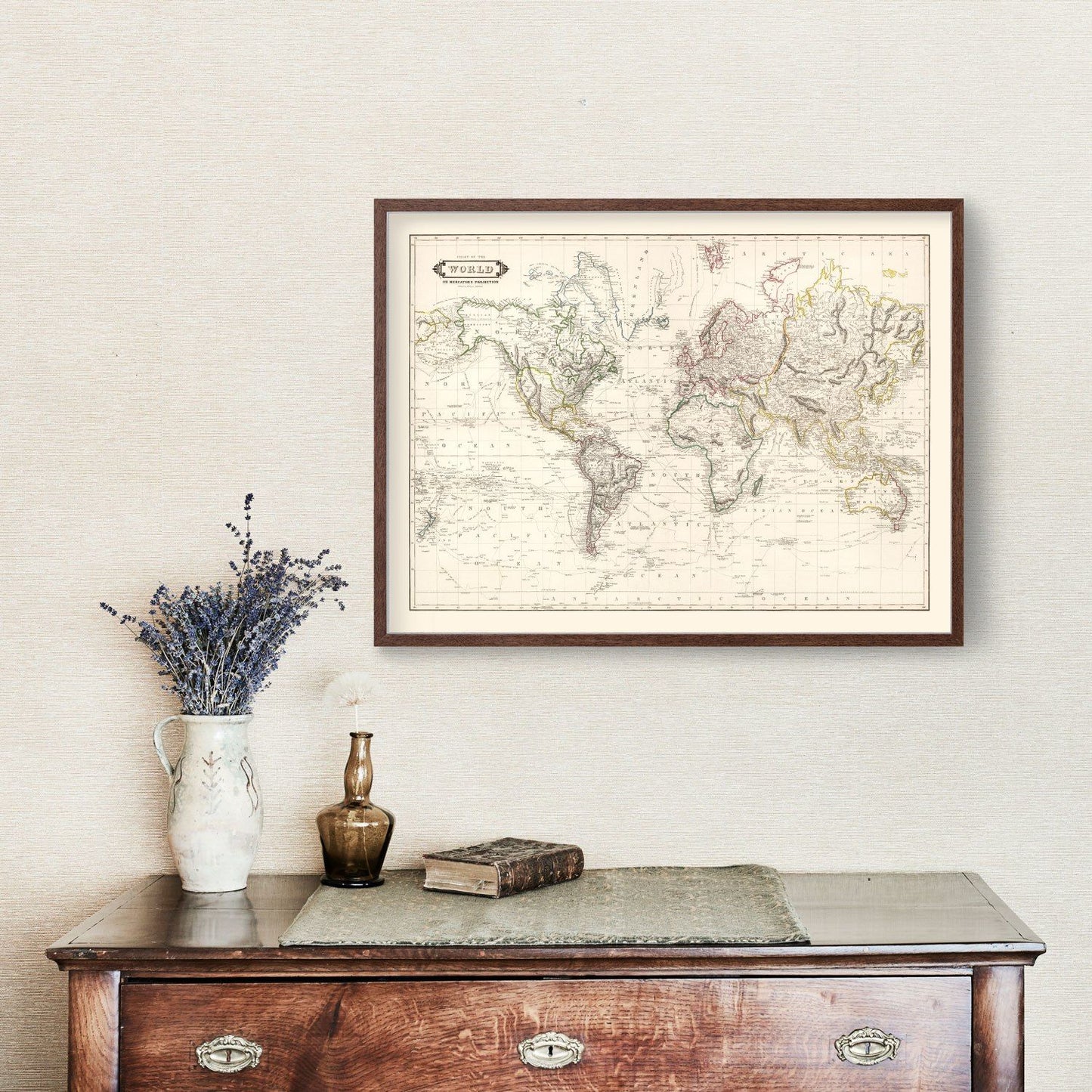 Vintage World Map 1841