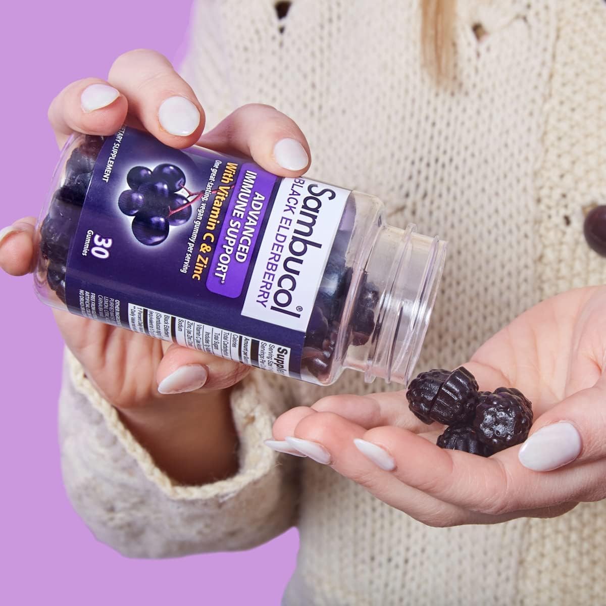 Sambucol Black Elderberry Gummies - Elderberry with Zinc and Vitamin C for Adults, Sambucus Elderberry Gummies, Immune Support Gummies - 30 Count - Concordia Style Boutique
