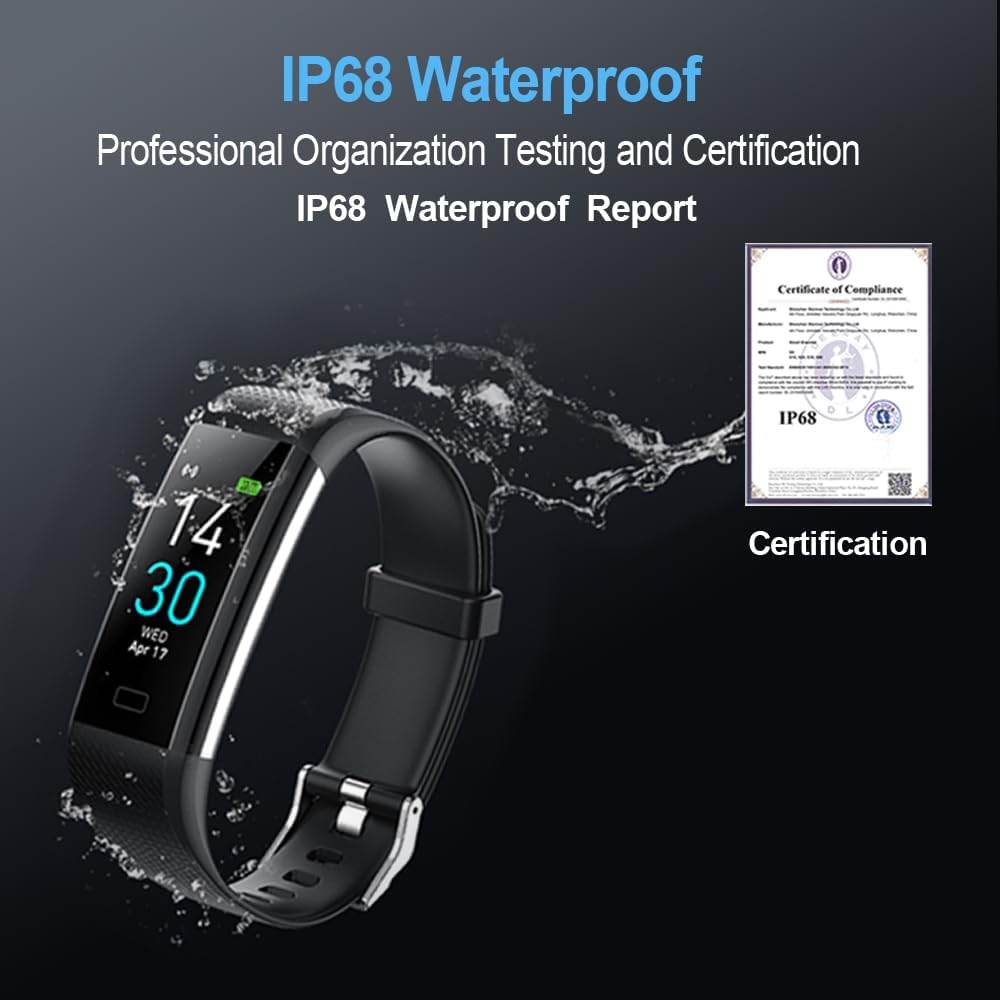 Fitness Tracker with Blood Pressure Heart Rate Oxygen Monitor, Activity Sleep & Temperature Smart Watch - IP68 Waterproof - Pedometer Step Counter for Unisex - Concordia Style Boutique