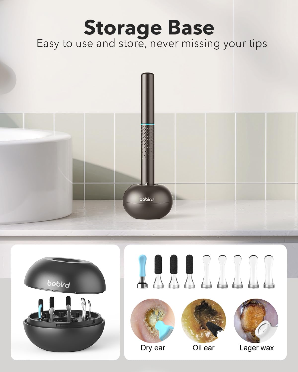 Bebird M9 Ear Care Wax Removal Tool Camera Cleaning Kit- Wireless Cleaner Ear Viewing Scope OTO-Scope with Camera & Light