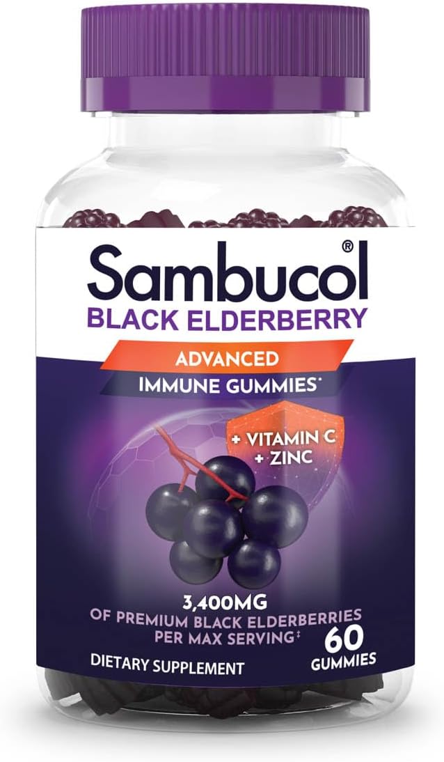 Sambucol Black Elderberry Gummies - Elderberry with Zinc and Vitamin C for Adults, Sambucus Elderberry Gummies, Immune Support Gummies - 30 Count - Concordia Style Boutique