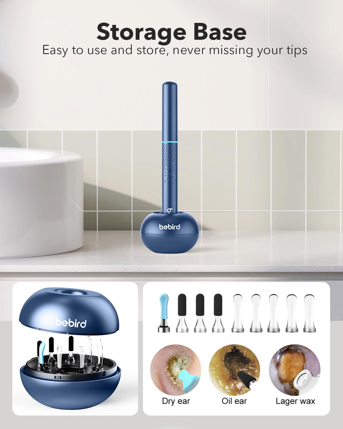 Bebird M9 Ear Care Wax Removal Tool Camera Cleaning Kit- Wireless Cleaner Ear Viewing Scope OTO-Scope with Camera & Light