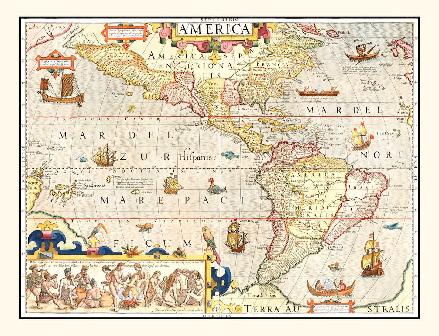 Vintage Map of America 1623 - Concordia Style Boutique