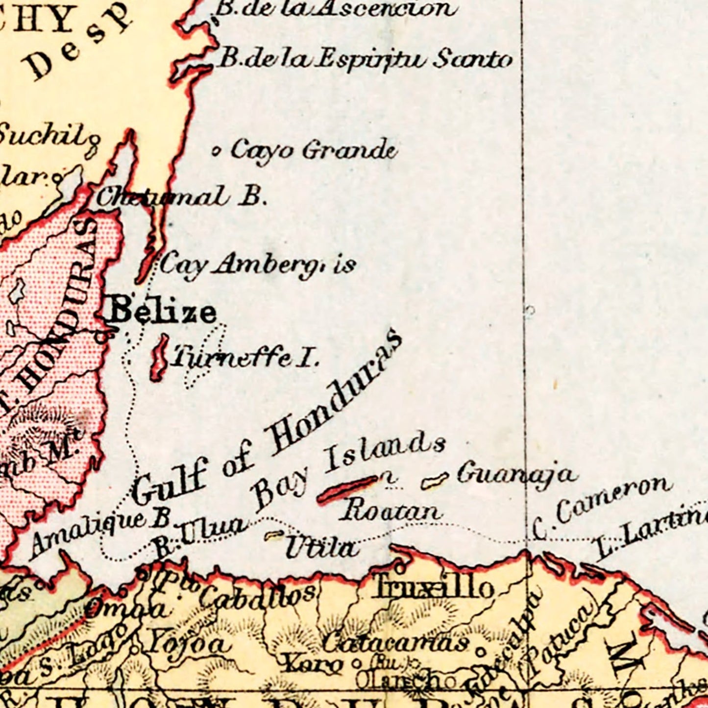Vintage Map of West Indies, Mexico & Central America 1871