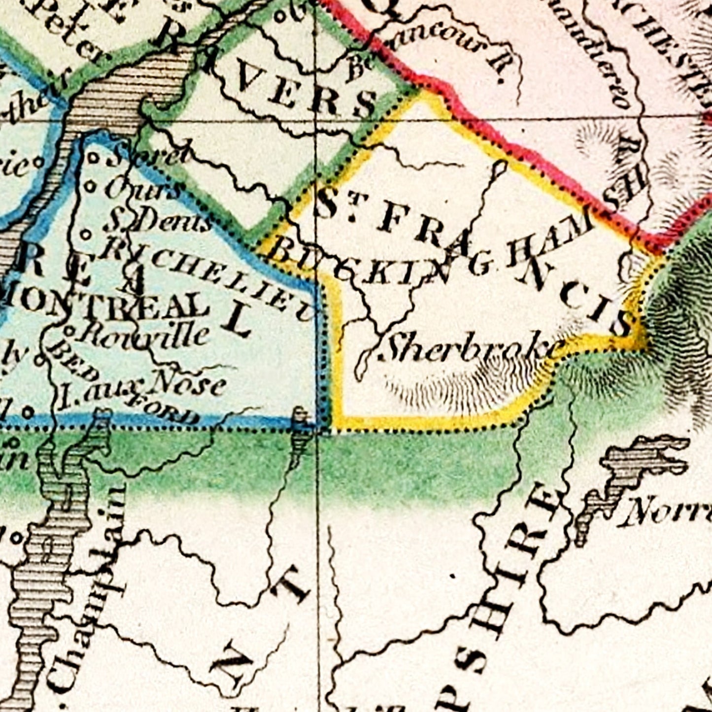 Vintage Map of British Possessions in North America 1832