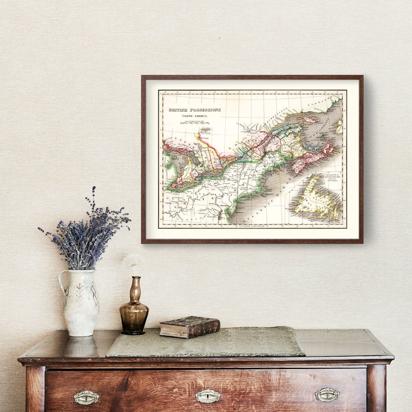 Vintage Map of British Possessions in North America 1832