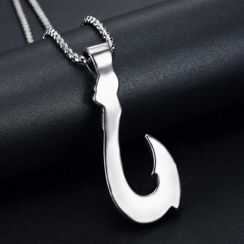 Vintage Stainless Steel Ocean Romance Fish Hook Titanium Steel Pendant - Premium Castor Oil from erDouckan - Just $8.74! Shop now at Concordia Style Boutique