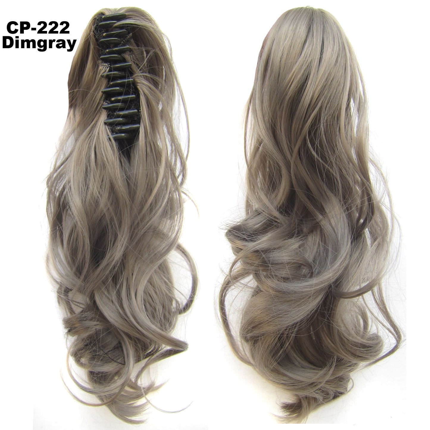 Long Wave Ponytail Wrap Around Ponytail - Clip In Hair Headwear - Gray Hairpiece Natural Extensions - Concordia Style Boutique