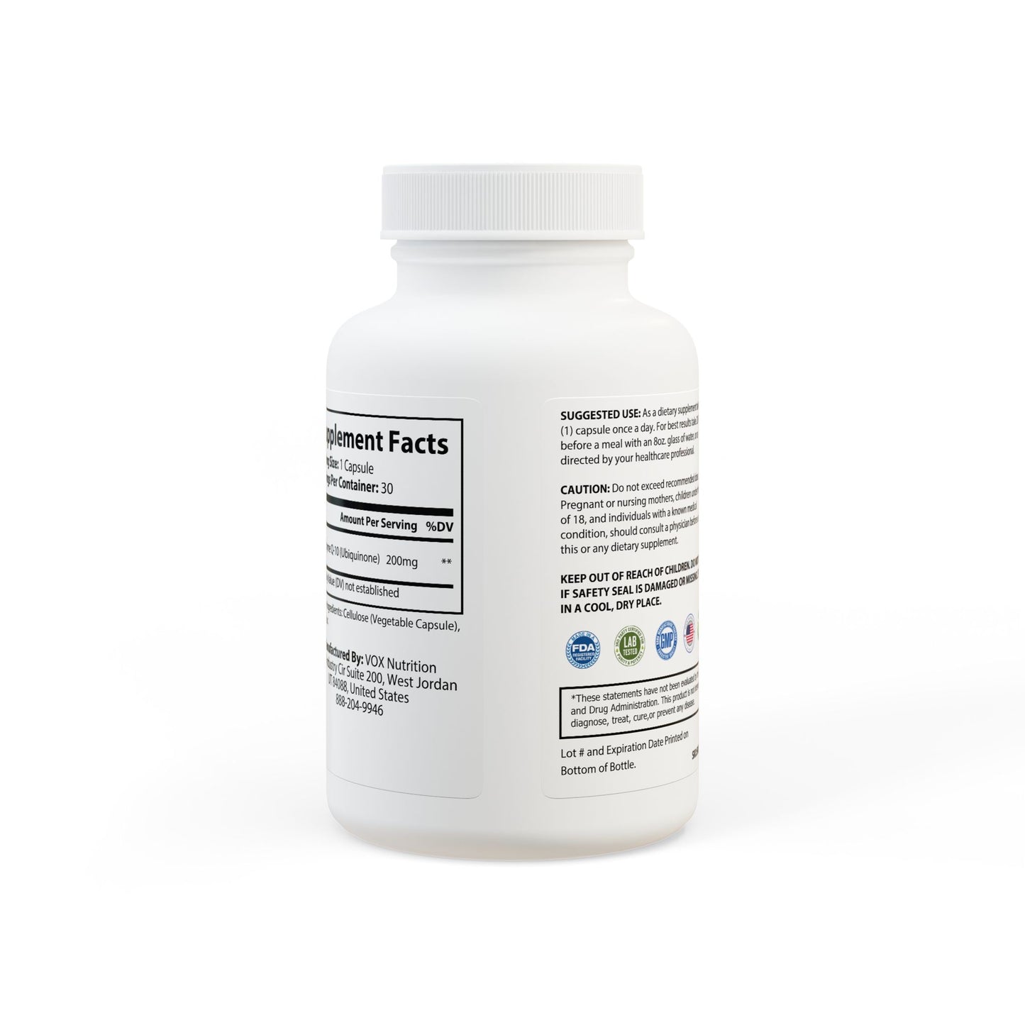 CoQ10 (Ubiquinone) Supplement (30 Capsules) - Concordia Style Boutique