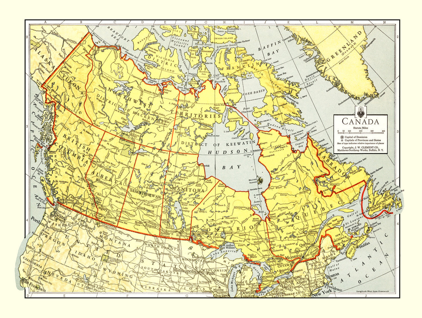 Vintage Map of Canada 1943 - Concordia Style Boutique