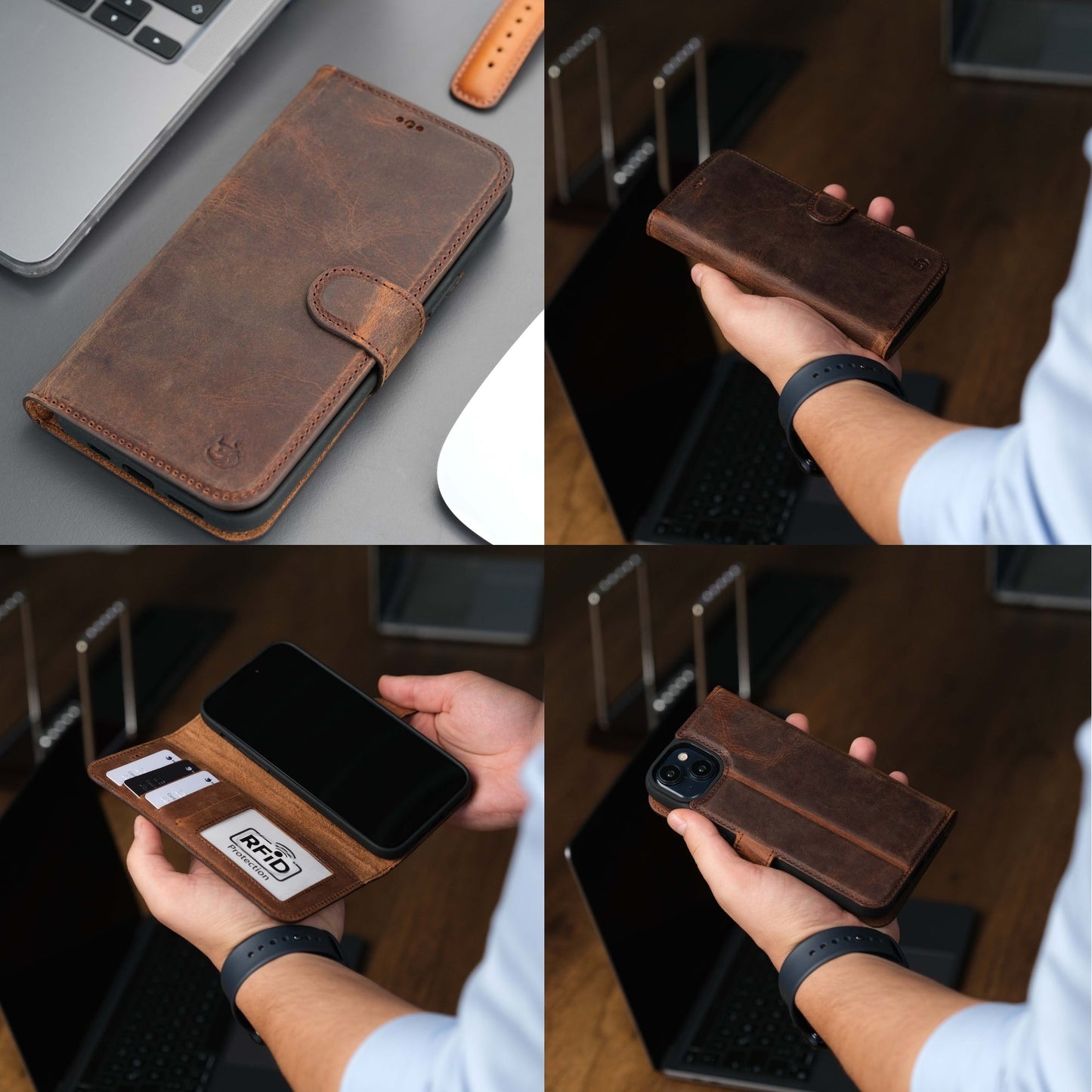 Casper Leather iPhone 15 Wallet Case | Detachable MagSafe Compatible RFID Protection - Concordia Style Boutique