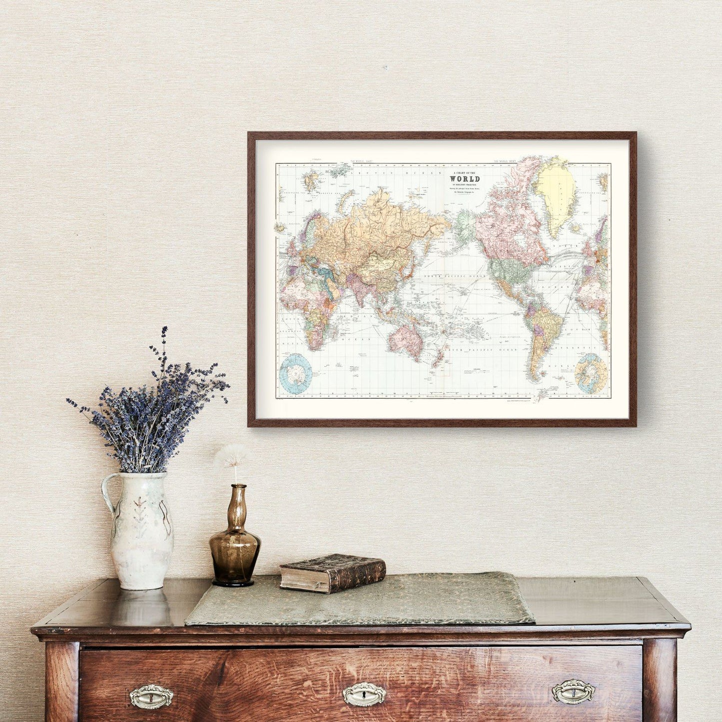Vintage World Map 1904