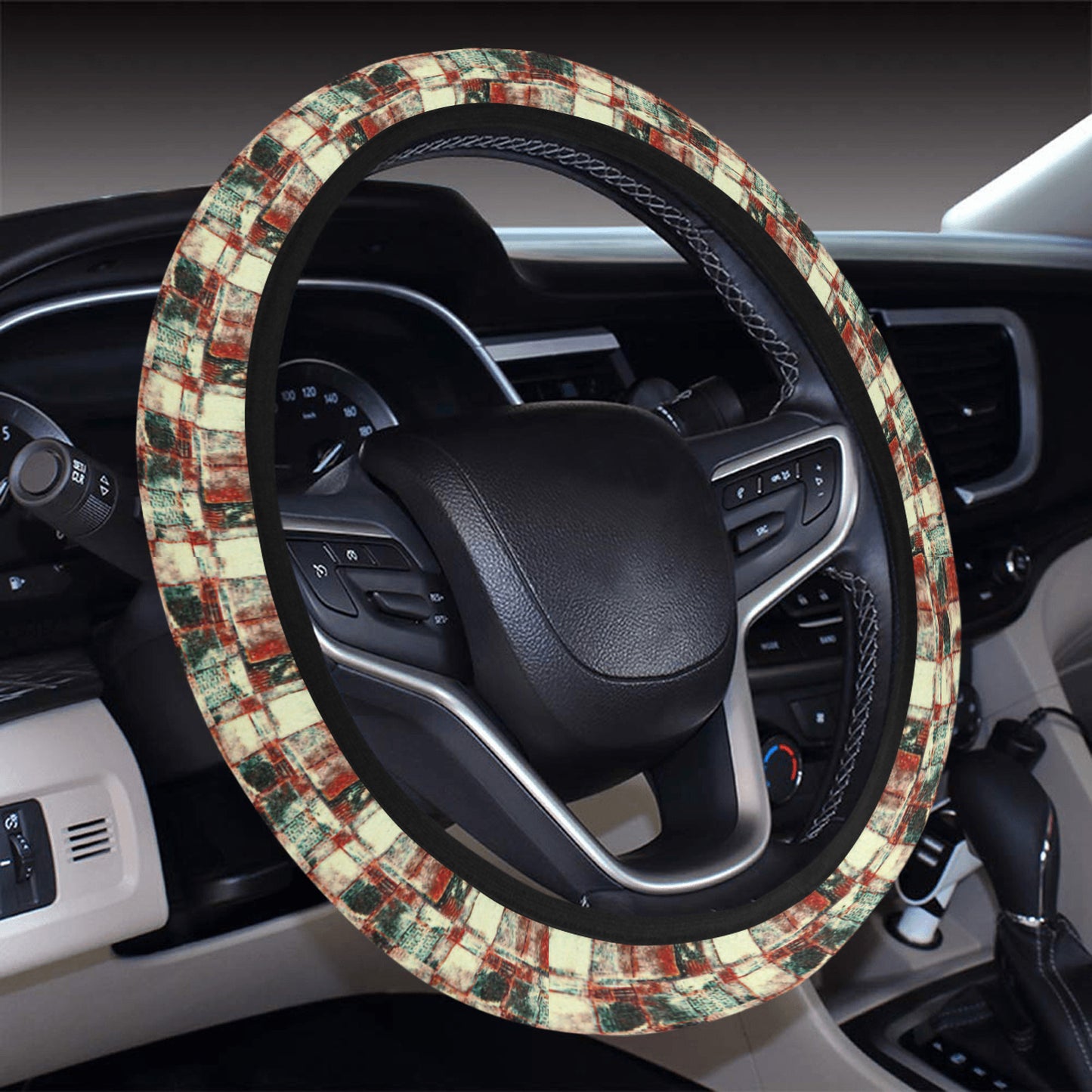 Steering Wheel Cover with Elastic Edge -"Square Dance" - Premium Steering Wheel Cover from Concordia Style Boutique - Just $17.12! Shop now at Concordia Style Boutique