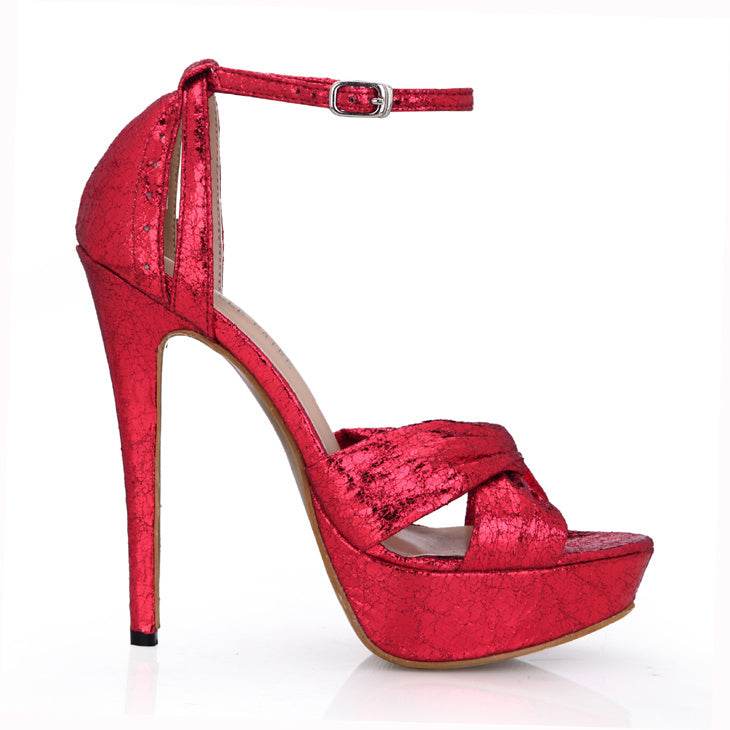 Red Burst Cracked Heels - Concordia Style Boutique