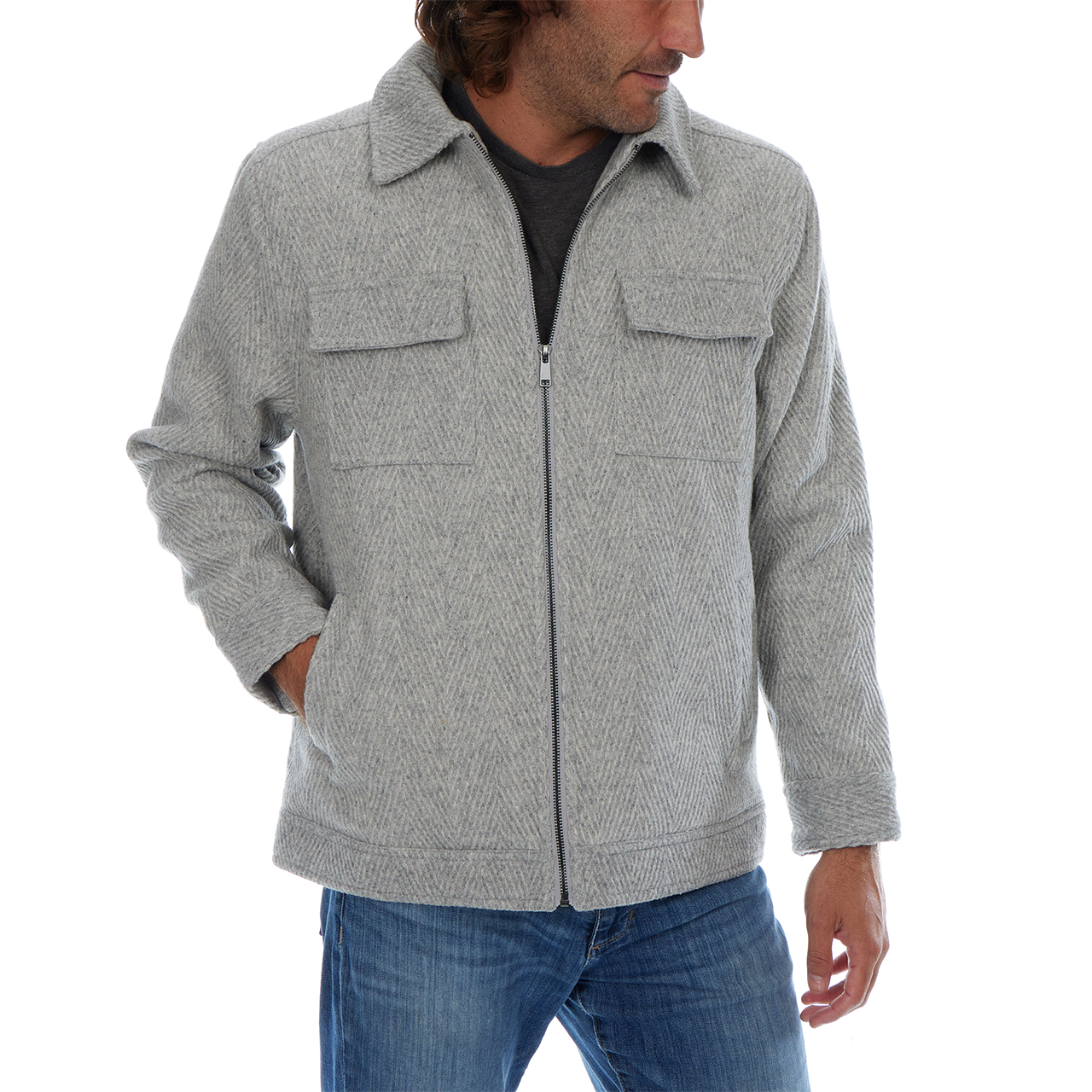 Kane Textured Zip Up Jacket