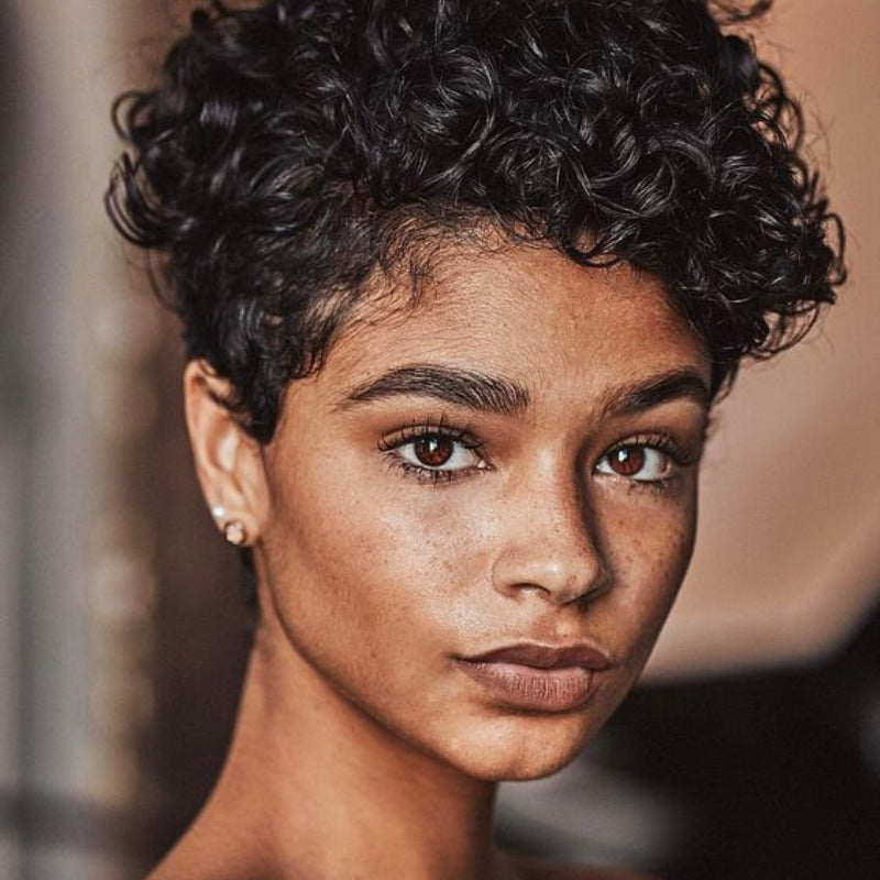 Female African Black Fluffy Short Curly Wig - Concordia Style Boutique